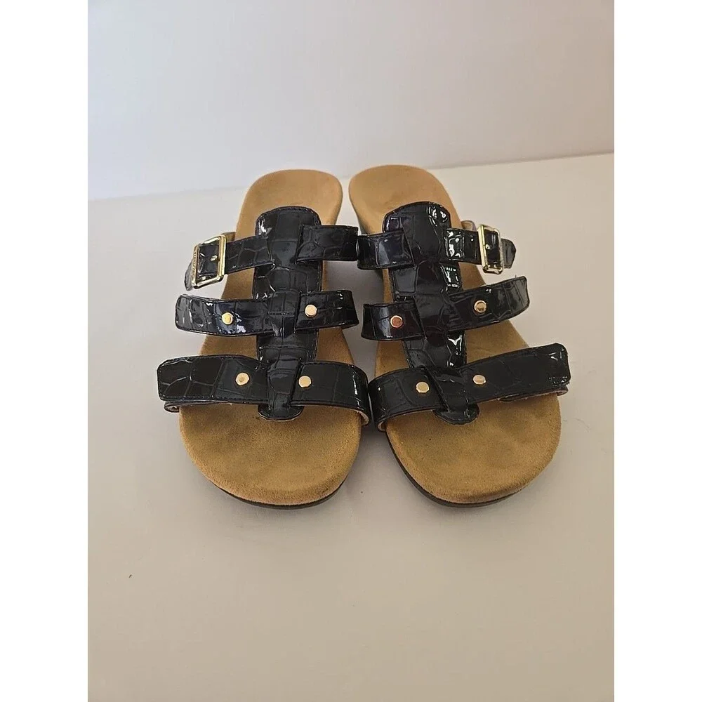 Vionic Women's 381 Park Radia Navy Blue Cork Wedge Sandals Shoes Size 6 M EUC - Picture 14 of 15